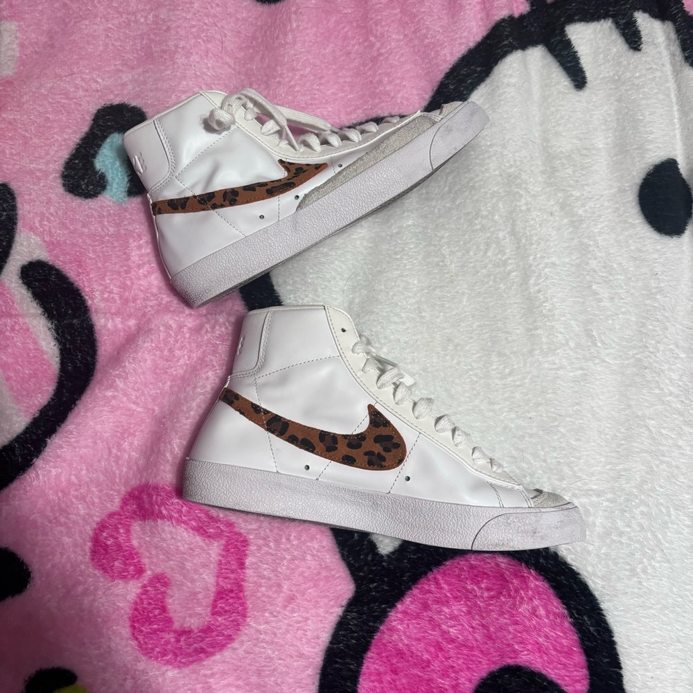 ✨nike blazers mid 77 leopard swoosh sneakers ✨